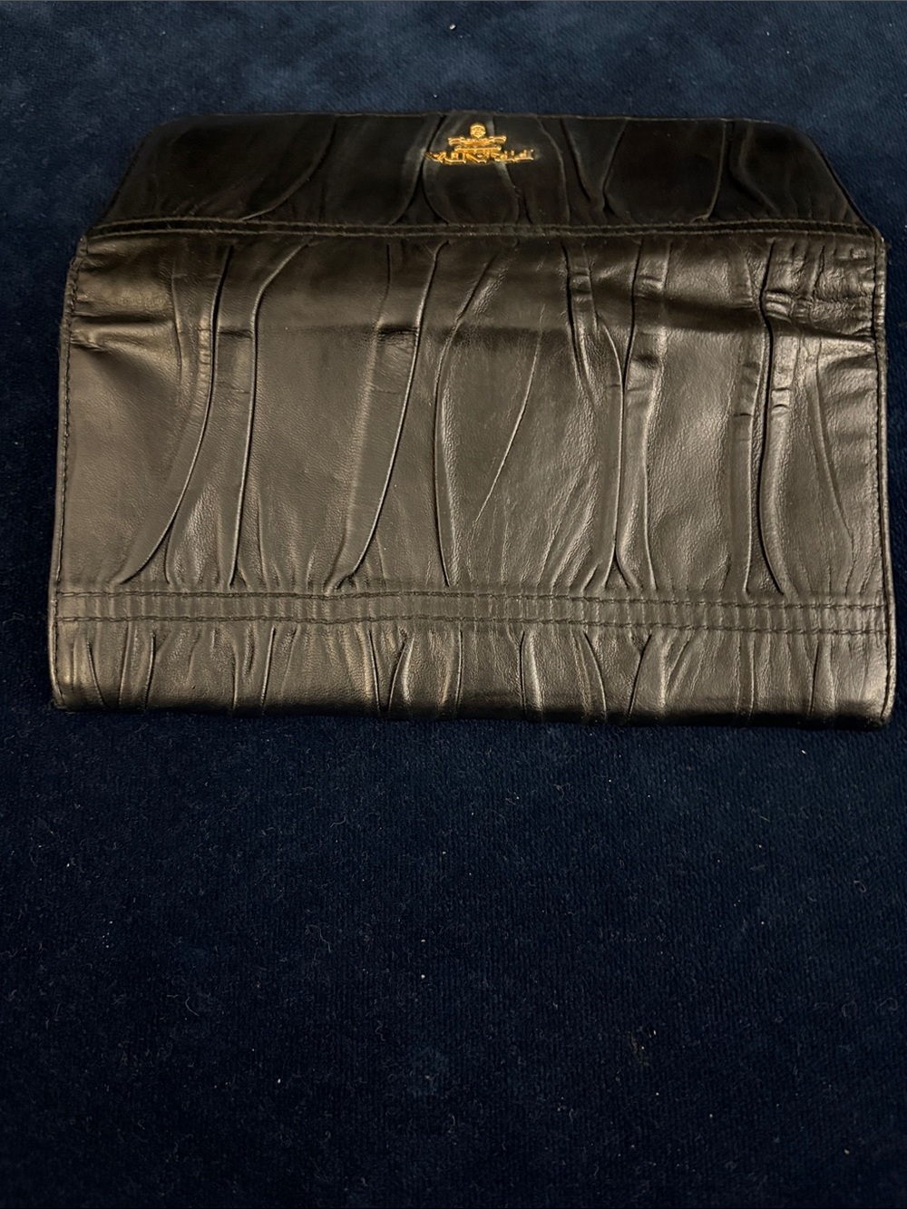 Prada Nappa Gaufre Black Ruched Leather Long Wallet with COA - Picture 8 of 8